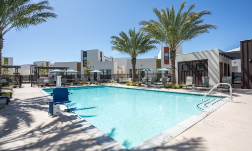 swimming pool in a courtyard